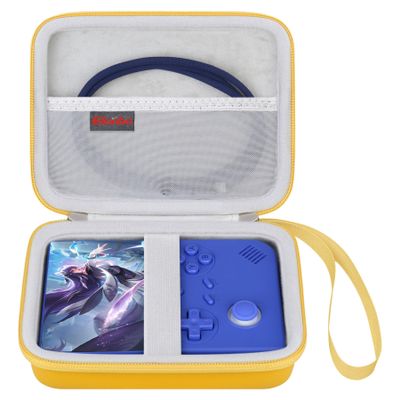 Elonbo Carrying Case for G350/ RG35XX Pro/ RG40XXV/ RG406V/ RG405V Retro Handheld Game Console, GiipGoop/ Voacle/ Anbernic Video Gaming Console Travel Storage Bag, Linux System Games Holder, Yellow
