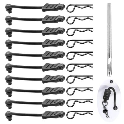 10PCS AllinRC RC Body Clips w/Pull Tabs 2.5mm Hole Puncher for Traxxas TRX4M Losi Mini-T 2.0 Mini JRX2 HyperGo H16GT H16DR 1/16 1/18 RC Car Truck Crawler Body Clips (1mm Rod Black)
