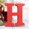 AOCEAN 6 Inch Red Wood Letters Unfinished Wood Letters for Wall Decor Decorative Standing Letters Slices Sign Board Decoration for Craft Home Party Projects (H) view 1