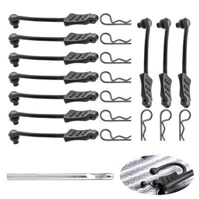 10PCS AllinRC RC Body Clips with Pull Tabs & 2.5mm Body Reamer Universal 1/24 1/28 1/36 Scale RC Clips Upgrades for Axial SCX24 Deadbolt C10 Gladiator Kyosho Mini-Z Wltoys K969 K989 (0.7mm Rod)