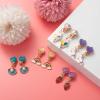 ERDOGLY Clip on Earrings for Girls, 10 Pairs Kids Clip on Earrings, Cute Toddler Earring Party Favor, Dangle Stick on Earring for Little Girls Pretend Princess Play Dress up Jewelry Gift Set view 3