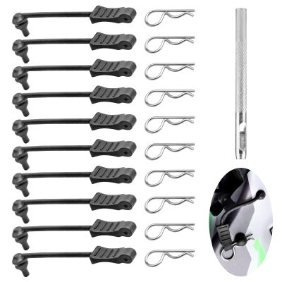 10PCS AllinRC 1/8 1/10 RC Body Clips w/Pull Tabs & 4mm Body Reamer for Traxxas Slash Arrma Kraton Notorious Redcat Losi HSP HPI Kyosho RC Car Truck Buggy RC Clips Upgrades (1.4mm Rod Silver)