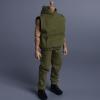 1/12 Scale Male Clothes,Men's Sleeveless Hoodie Pants Trousers Outfit Clothing for 6inch Male Action Figure Body (Army Green) view 1