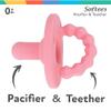 Nuby Silicone Softees Pacifier and Teethers - (5-Pack) Silicone Baby Pacifiers and Teethers - 0+ Months - Assorted Pastel Colors view 2