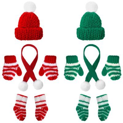 Zhanmai 12 Pcs Christmas Doll Accessories Clothes Christmas Doll Kit Includes Hats Socks Gloves Scarf Sets Costume Decoration(Cute Style)