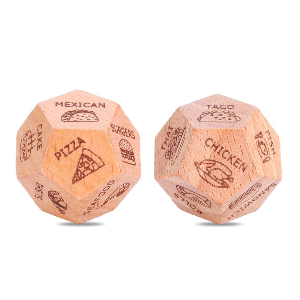 Anniversary Date Night Ideas Couple Gifts for Him Her Boyfriend Girlfriend 2Pcs Food Decider Dice 5th Anniversary Wedding Gifts for Husband Wife for Christmas Birthday Valentines Day Basket Stuffers