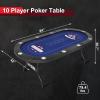 RAYKEEP 10 Player Poker Table Foldable, 84" Portable Casino Leisure Texas Holdem Table, Folding Game Table with Padded Rails and Cup Holders for Texas Card, Blackjack Board Game(Black) view 3