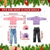 Bencailor 8 Pcs Winter Doll Clothes Winter Doll Accessories Include Sweater Pants Shoes Hat for Birthday Gift(Vivid,12 Inch) view 3