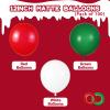 100 Pcs Christmas Red Green Balloons 12 Inch Red Green and White Latex Balloons with 65ft Ribbon for Christmas Birthday Baby Shower Party Decorations view 2