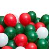 100 Pcs Christmas Red Green Balloons 12 Inch Red Green and White Latex Balloons with 65ft Ribbon for Christmas Birthday Baby Shower Party Decorations view 4