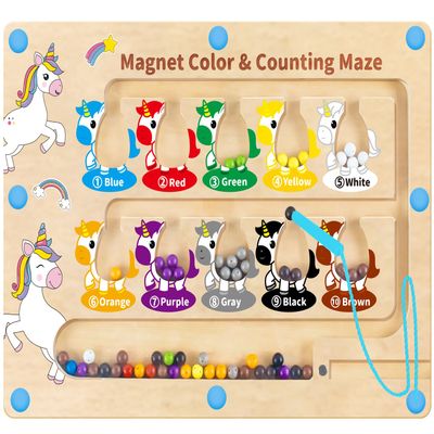 HONGID Magnetic Color and Number Maze,Uniorn Gifts for Girls,Montessori Toys for 2 3 4 5 Year Old,Learning Educational Sensory Toys for Toddlers and Kids Boys Girls,Christmas Birthday Gift for Kids
