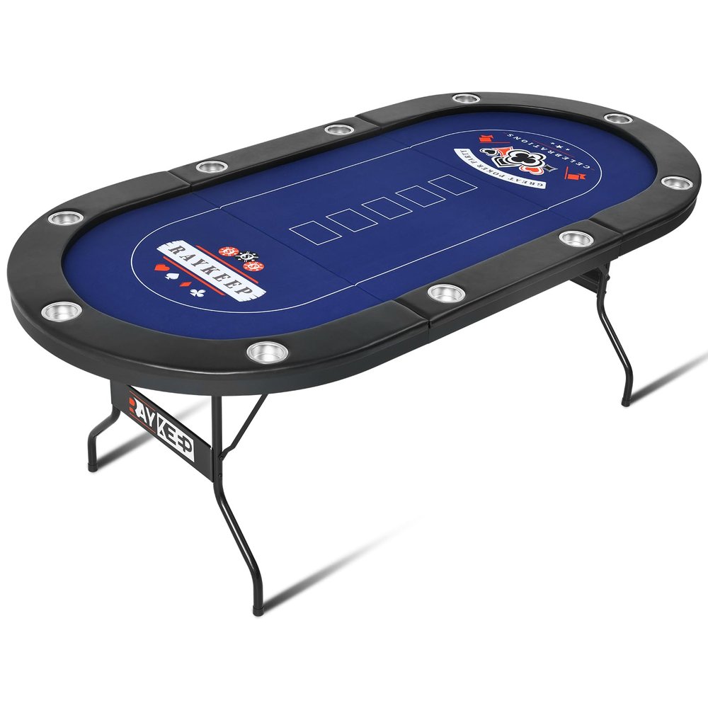 RAYKEEP Poker Table Foldable (Black-84)