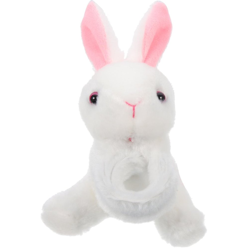 Abaodam Animal Slap Bracelet Rabbit Slap Bracelet Plush Bunny Stuffed Animal Hugger Snap Wristband for Kids Birthday Party