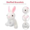 Abaodam Animal Slap Bracelet Rabbit Slap Bracelet Plush Bunny Stuffed Animal Hugger Snap Wristband for Kids Birthday Party view 4