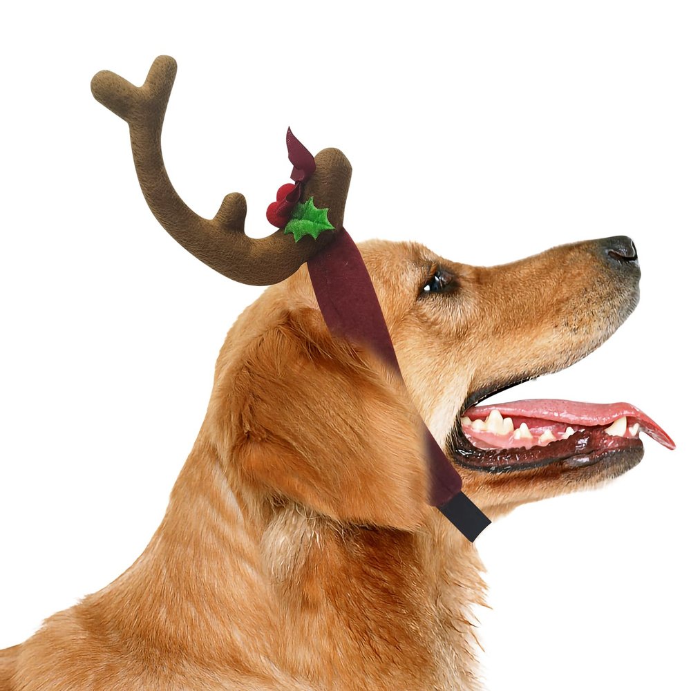 ATAMET Antler Horn Headpiece Reindeer Headband Costume Hat Horn Christmas Gift Headband Accessories (Large, Brown)