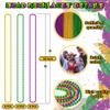 24PCS Mardi Gras Accessories, Mardi Gras Green Purple Gold Metallic Beads Necklaces Accessories Bulk, Mardi Gras Beads Necklace Costumes Women Men Kids for Parade Throws Party Decor Favor Supplies view 2