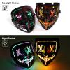 2pcsLight up Mask LED Mask-Purge Mask, X Eyes Scary Masks, Glow Neon Mask Costume Mask with 3 Lighting Modes for Halloween Festival Party view 4