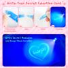 28 Pack Valentine Invisible Ink Pens with Greeting Cards, Valentines Day Gifts for Kids Classroom Exchange, Magic Pen with UV Light for Secret Message, Valentines Cards for Kids Valentine Party Favors view 4