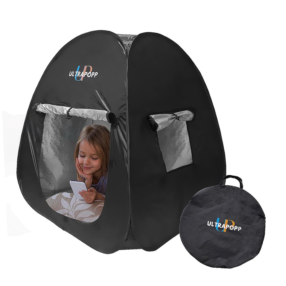 ULTRAPOPP Sensory Tent for Kids with Autism Age 3+ Anxiety ADHD SPD, Pop up Blackout Calm Down Play Tents with Door & Window, Autistic Sensory Hideout Fort, Small Size (Suitable for 1 Kid)