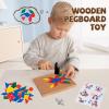 Adena Montessori Hammer and Nail Toys Wooden Pegboard Puzzle for 4-6 Year Olds view 2