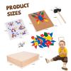 Adena Montessori Hammer and Nail Toys Wooden Pegboard Puzzle for 4-6 Year Olds view 4