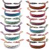 Carede Woven Friendship Bracelets, Braided Bracelets String, Adjustable Nepal Bracelet,Mexico Wave Anklet for Best Friends Women,Pack of 12 view 1