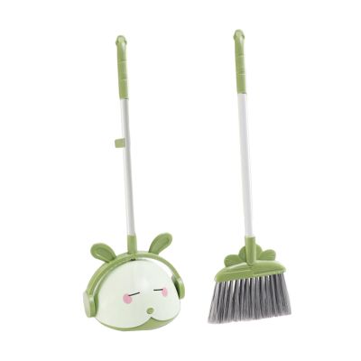 Menolana Children Housekeeping Tools Kids Cleaning Toy Educational Role Playing Play House Toy for Kindergarten Children, Green Brooms Set