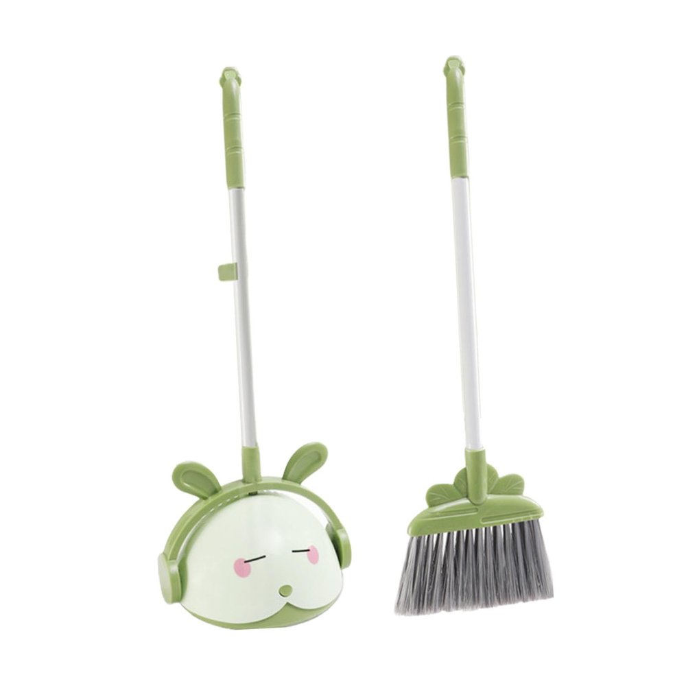 Menolana Children Housekeeping Tools Kids Cleaning Toy Educational Role Playing Play House Toy for Kindergarten Children, Green Brooms Set