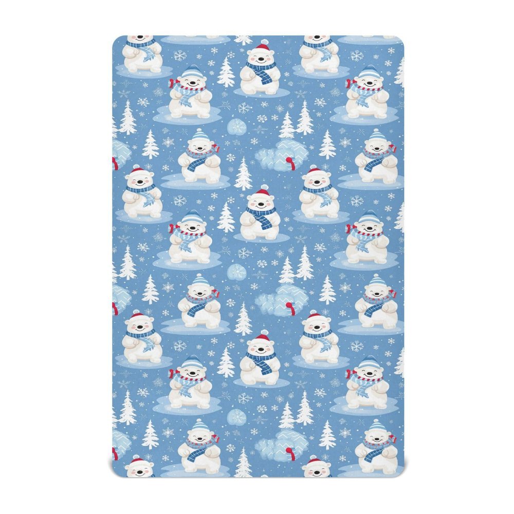 Christmas Xmas Fitted Crib Sheet for Girls and Boys,Soft Breathable Baby Sheet for Standard Size Crib Mattress A110196