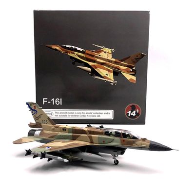 yuanpulalala 1/72 Israel Air Force F-16i Thunderstorm Military Fighter Aircraft Model Simulation Product Display Collection