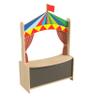 Classroom Essentials Wooden Puppet Theater with Removable Curtains and Bottom Magnetic Chalkboard, Natural view 4