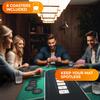 Newverest Poker Table Top 70" x 35", Texas Hold'em Poker Mat for Home Game Nights Up to 10 Players, Blackjack, Casino | Poker Topper for Tables in Zipper Storage Bag with 8 Coasters in Gift-Ready Box view 2