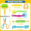Dough Tools for Kids, 24 Pieces Dough Play Tools Set with Rolling Pins,Cutters,Dough Extruders,Scissor view 2