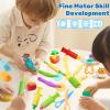 Dough Tools for Kids, 24 Pieces Dough Play Tools Set with Rolling Pins,Cutters,Dough Extruders,Scissor view 4