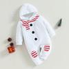AvoDovA Infant Baby Boy Girl Christmas Snowman Costume Winter Fleece Plush Long Sleeve Hooded Snowman Jumpsuit Romper+Scarf (A-Snowman White, 6-9 Months) view 2