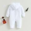 AvoDovA Infant Baby Boy Girl Christmas Snowman Costume Winter Fleece Plush Long Sleeve Hooded Snowman Jumpsuit Romper+Scarf (A-Snowman White, 6-9 Months) view 3