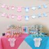 2 Packs Gender Reveal Banners, Blue Pink Clothes Clothing Garland Kit for Baby Shower Gender Reveal Birthday Party Decoration Supplies view 2
