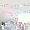 2 Packs Gender Reveal Banners, Blue Pink Clothes Clothing Garland Kit for Baby Shower Gender Reveal Birthday Party Decoration Supplies view 3