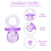 200 Pieces 0.86 Inch Baby Pacifier Baby Shower Plastic Pacifier for Baby Shower Pacifier, Baby Shower Gender Show Party Decoration DIY Birthday Party Gift (Purple) view 3