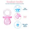 200 Pieces 0.86 Inch Baby Pacifier Baby Shower Plastic Pacifier for Baby Shower Pacifier, Baby Shower Gender Show Party Decoration DIY Birthday Party Gift (Pink 100Pcs + Blue100Pcs) view 2