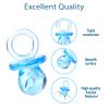 200 Pieces 0.86 Inch Baby Pacifier Baby Shower Plastic Pacifier for Baby Shower Pacifier, Baby Shower Gender Show Party Decoration DIY Birthday Party Gift (Blue) view 3