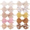 10PCS Doboi Baby Girls Headbands Hair Bows Nylon Linen Hairbands Handmade Hair Accessories for Newborn Infant Toddlers Little Girl and Kids 3.5Inches view 1
