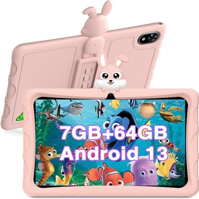 DOOGEE U9 Kid Tablet 10 inch HD Kids Tablet, 7GB+64GB/TF 1TB Quad Core, Android 13 Tablet for Kids 3-7 with 5060mAh |WiFi-6 |BT 5.0| Dual Camera |OTG| Widevine L1-Pink
