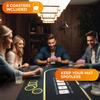 Newverest Poker Table Top 70" x 35", Texas Hold'em Poker Mat for Home Game Nights Up to 10 Players, Casino| Poker Topper Cloth for Tables in Zipper Storage Bag with 8 Coasters in Poker Gift-Ready Box view 3