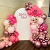 Pink Balloons Metallic Pink Balloon, 60Pcs 12Inch Chrome Deep Light Pearl Hot Pink Latex Balloons for Birthday,Wedding,Baby Shower,Princess Theme Party Decorations view 4