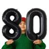 40 Inch Black 80 Number Balloons, Giant Jumbo Helium Mylar Foil Black Number Balloons for Birthday, Black Mylar Digital Balloons for 80th Birthday, Anniversary Party Decorations Supplies view 4
