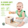 Adena Montessori Wooden Toy for 6-12 Month Baby 3 Balls, Object Permanence Box with Tray Colorful Learning Education Toy for Toddler Kid 1-2 Year Old, Preschool Developmental Girl and Boy Gift view 2
