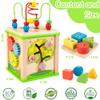 WOODMAM Wooden 7-in-1 Activity Cube| Montessori Toys for 1 2 3 Year Old Toddlers| Baby Educational Developmental Toys |One Year Old Boys Girls First Birthday Gifts |Bonus Sorting & Stacking Board view 4
