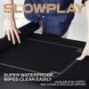SLOWPLAY Godel 47 Inch Round Poker Mat for Texas Holdem | Poker Table Top with Extra Water Repellency, Hemmed Edges, Noise Reduction | Super Portable for Gaming Everywhere (Black and Champagne Gold) view 2