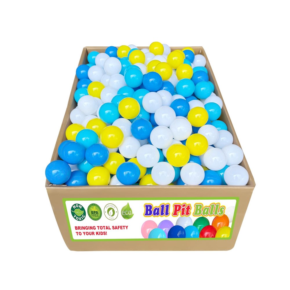 bebikim 1000 Count Plastic Soft Plastic Ball Pits Balls Colorful Play Pits Balls for Pet Dogs Ball Pits 2.2" Large Phthalate Free Bpa Free Balls for Toddlers 1-3 Baby Kids